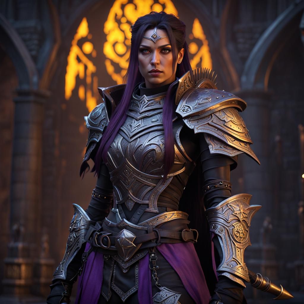 Shadar-Kai Barbarian in Gothic Fantasy Style