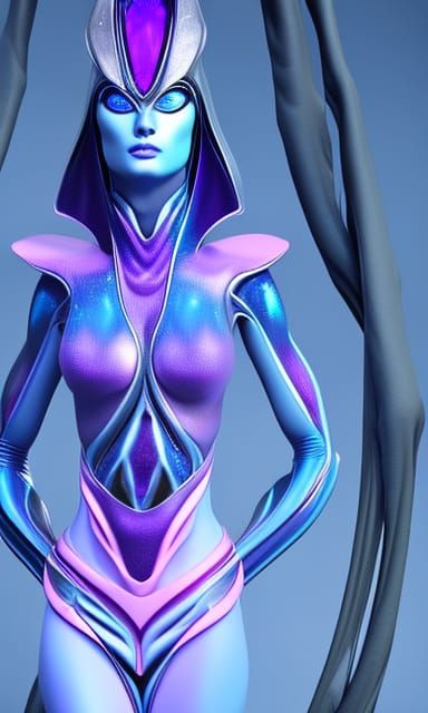 Galactic Alien Supermodel in Futuristic Sci-Fi Art