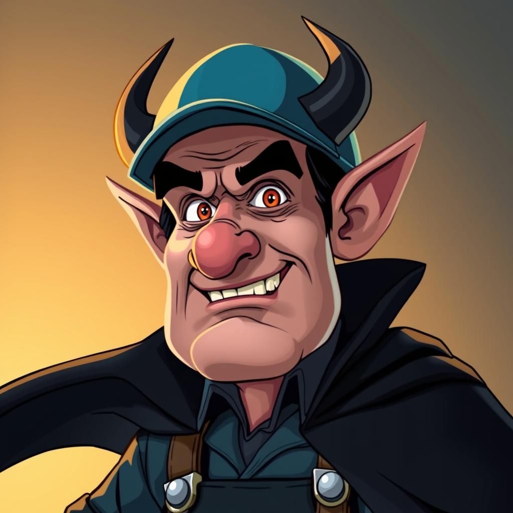 Cartoon Dracula as Australian Plumber