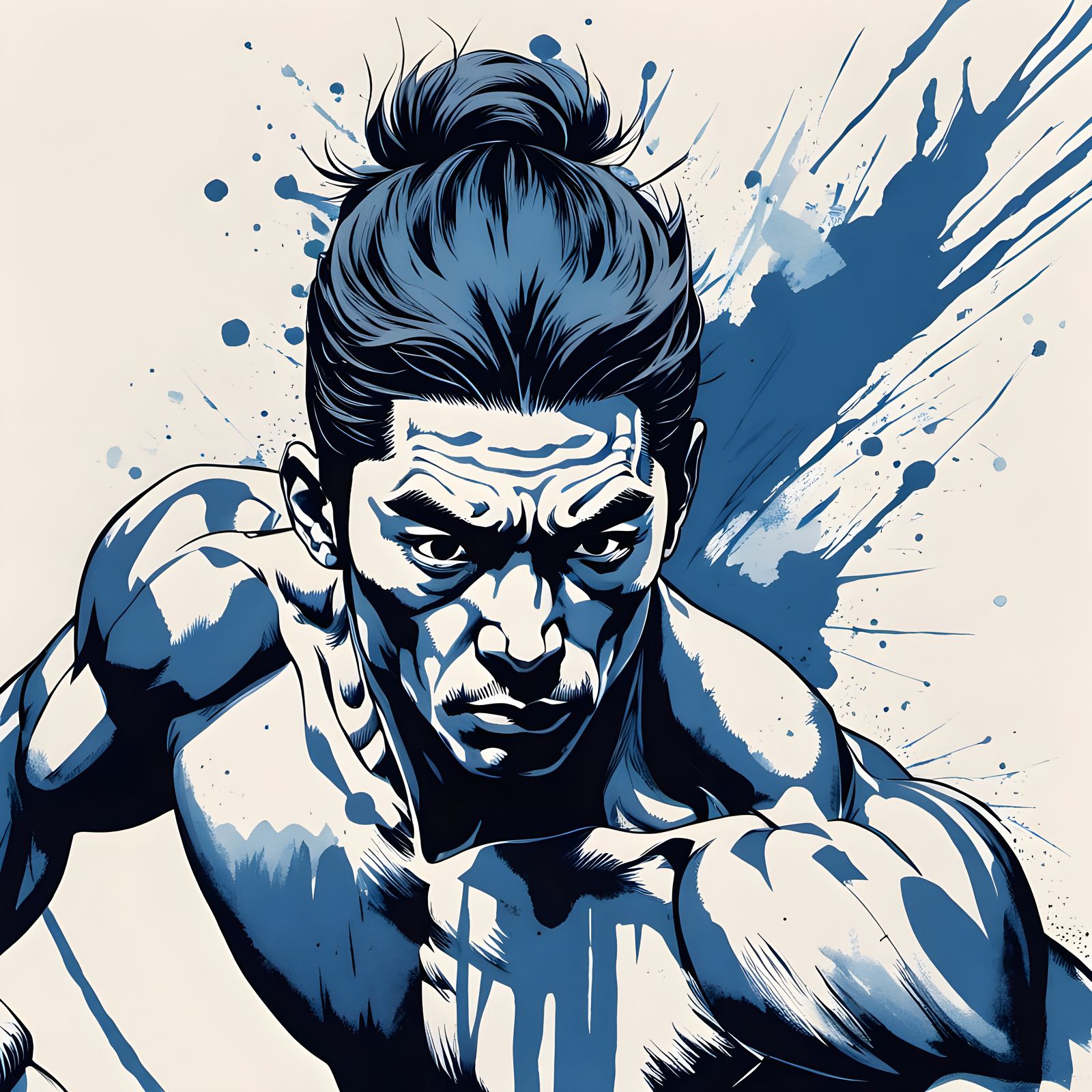 Muscular Gymnast in Iron Cross Pose