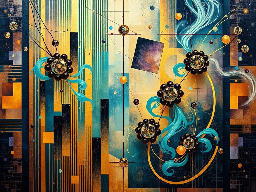 Surreal Digital Garden in Geometric Abstraction