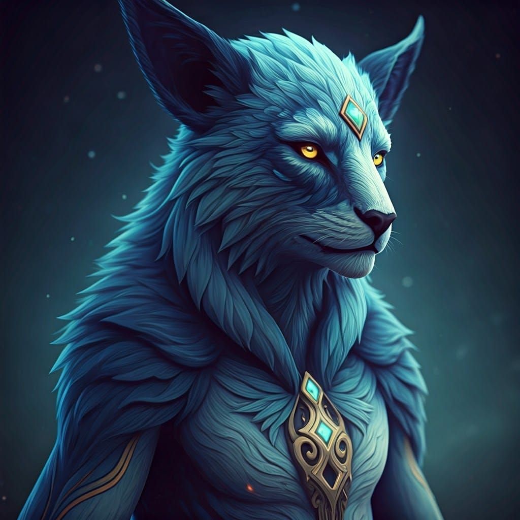 Ethereal Wild Spirit in Dreamlike 3D Anime Landscape