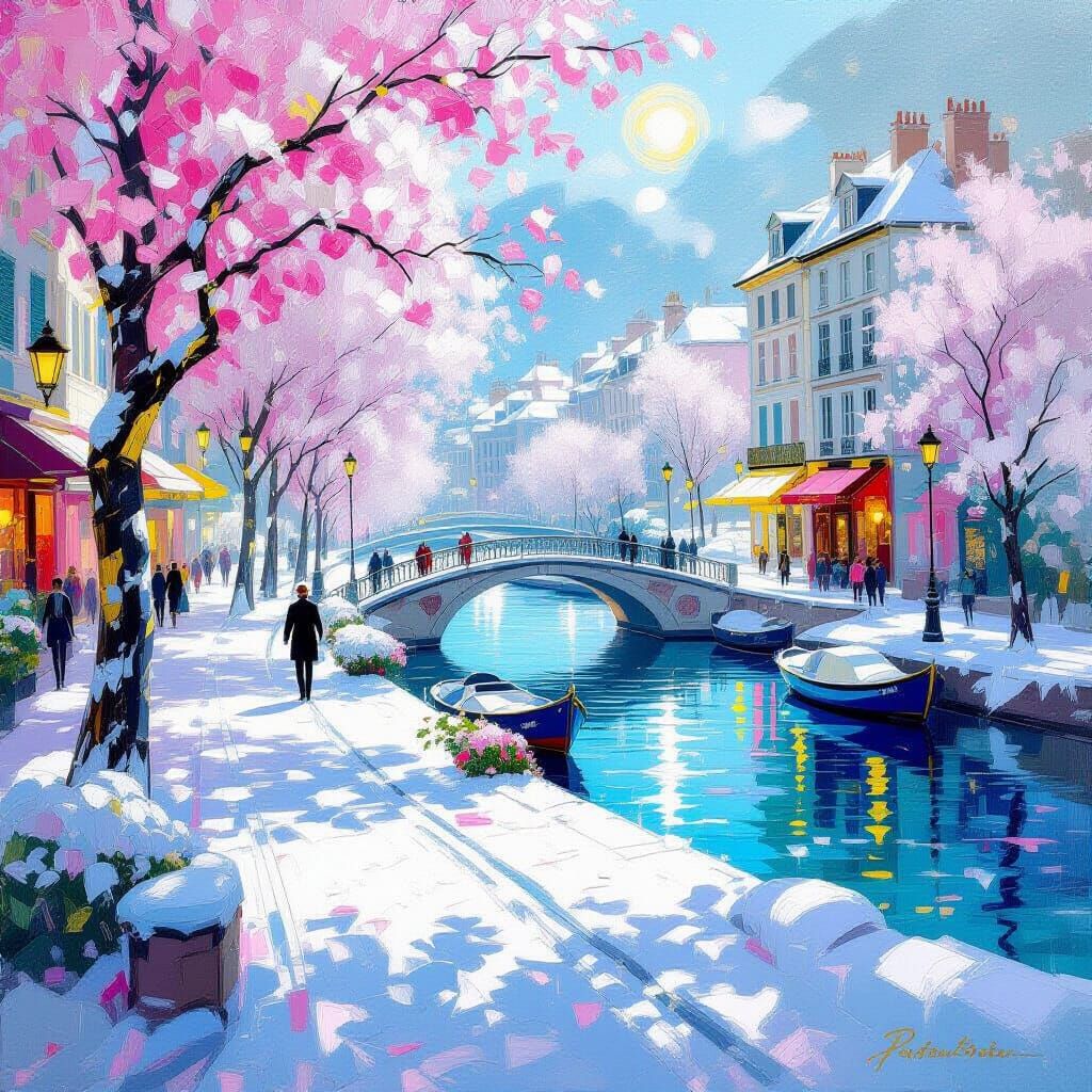 Snow in Metamodern Style with Rococo and Impressionist Eleme...