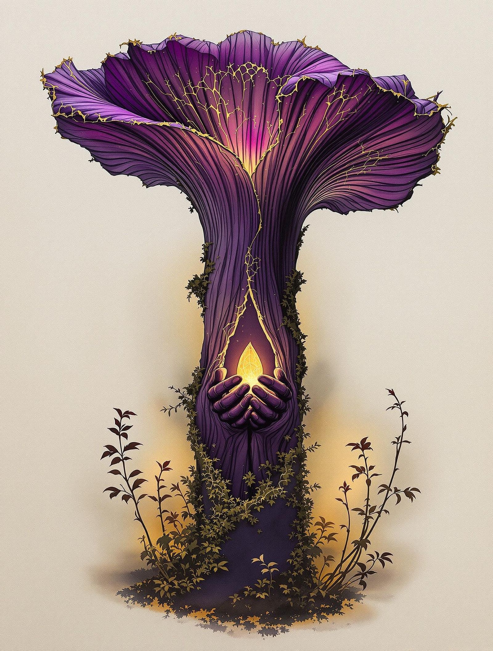 Ethereal Titan Arum in Gold Leaf and Iridescent Decay