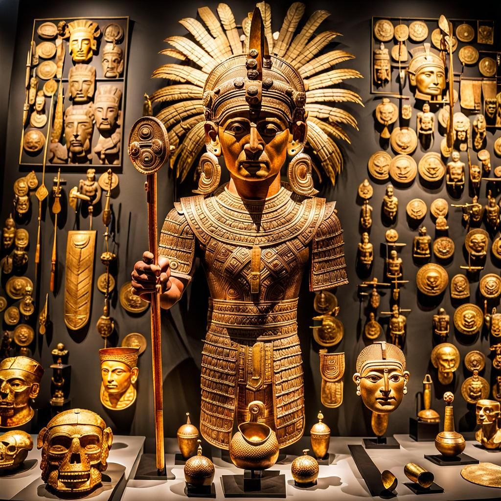 Costa Rican Coctú Warrior with Gold Artifacts