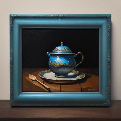 Photorealistic Still Life in Digital Oil Painting Style