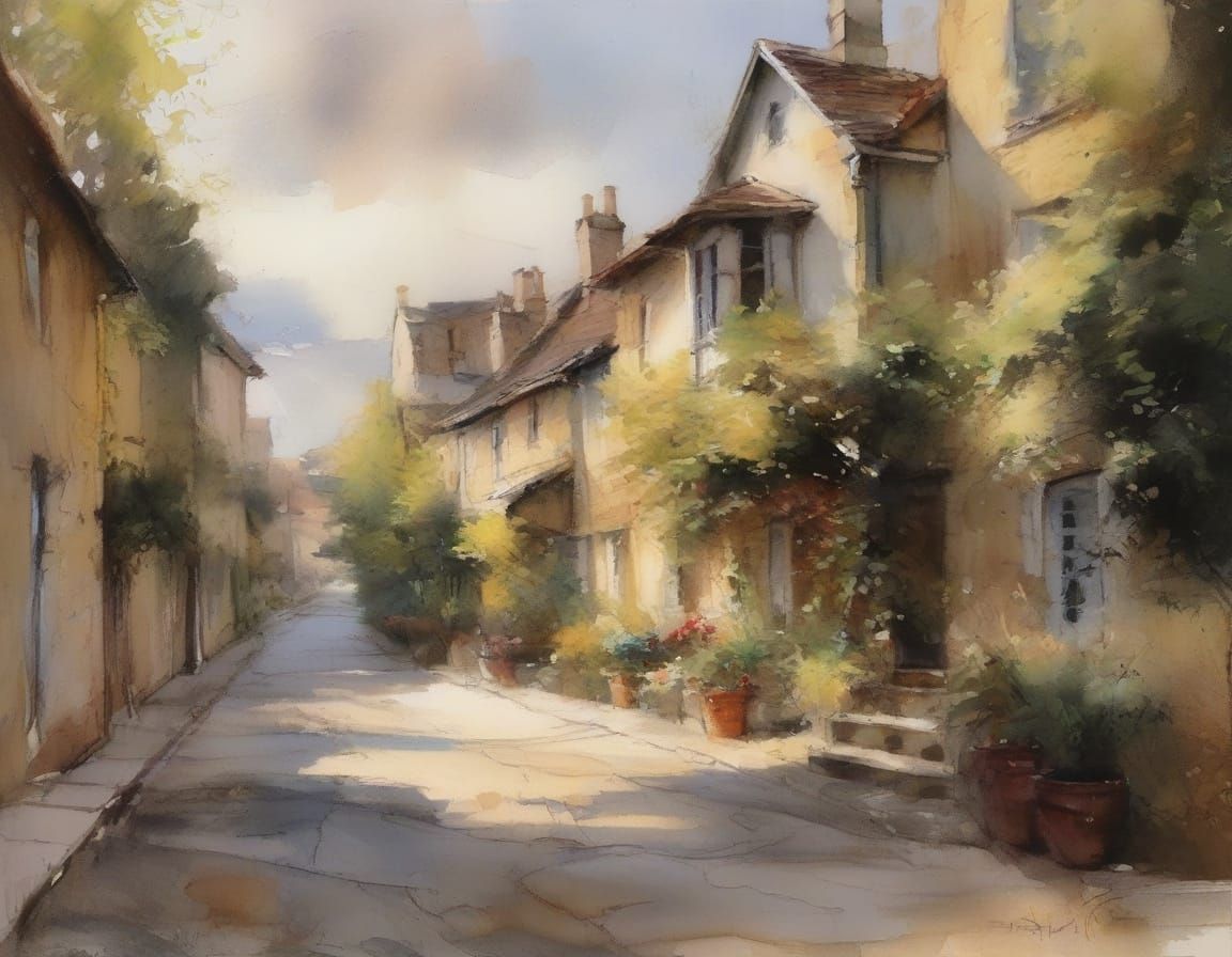 18th Century Cotswold Village: Hyperrealistic Concept Art