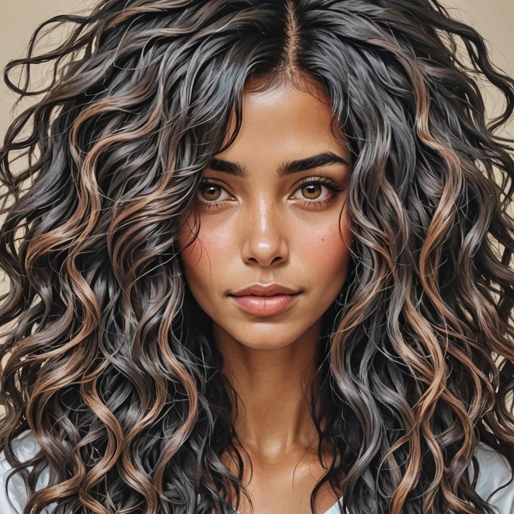 Woman with Long Hair in Declaration of Love