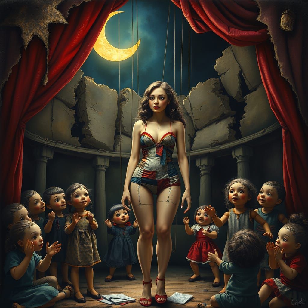 Surreal Puppet Ritual Under the Moon