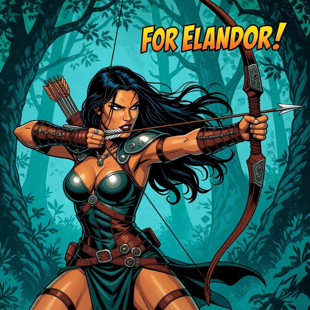 Mystical Forest Archer in Fantasy Art Style