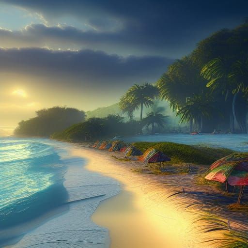 Cox's Bazar Beach at Early Morning: Digital Art