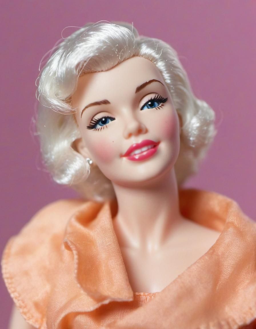 Marilyn Monroe as a Barbie Doll, Hyperrealistic Macro