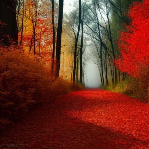 Autumn Forest Path in Cinematic Photography Style