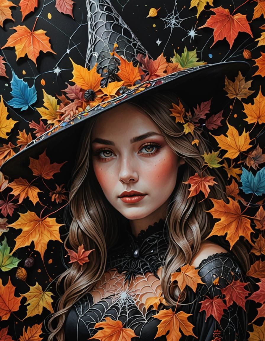 Autumn Dreamer Portrait in Surrealist Style