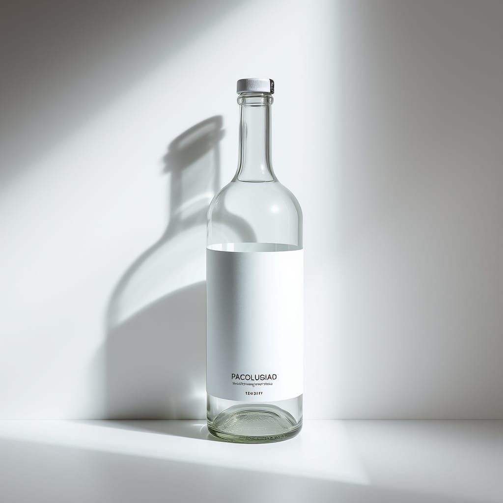 Modern Glass Bottle with Simple Label