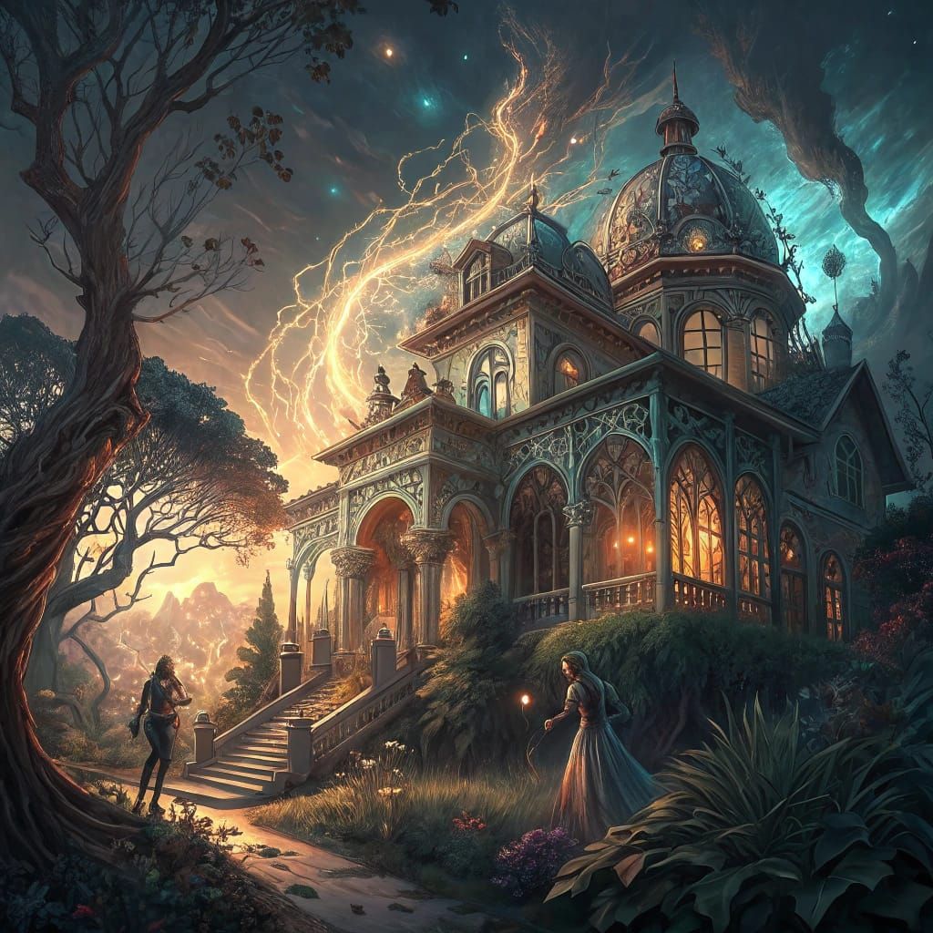 Mythical Realm in Dreamlike Noctilucent Lighting