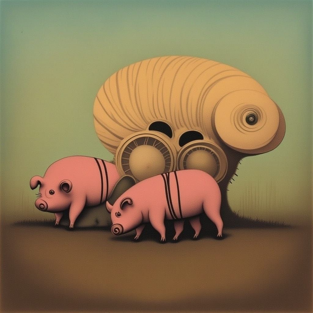 Cute Fat Pigs Joyfully Playing in Mud