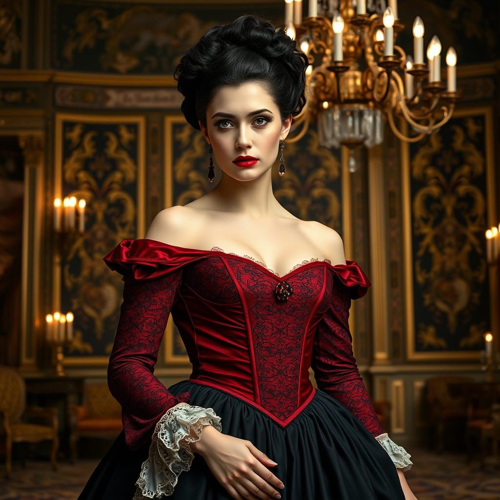 Elegant Woman in Baroque Elegance