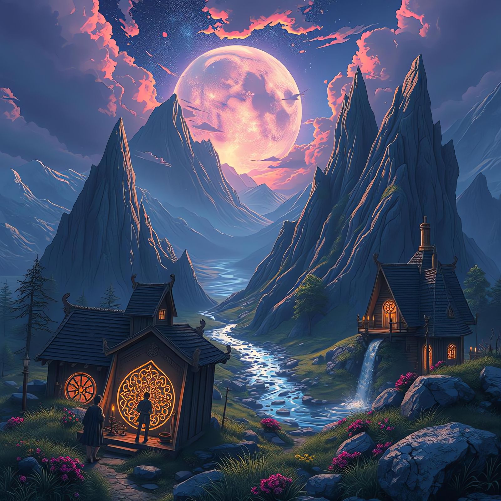 Anime Landscape Fusion: Fantasy Meets Vogue