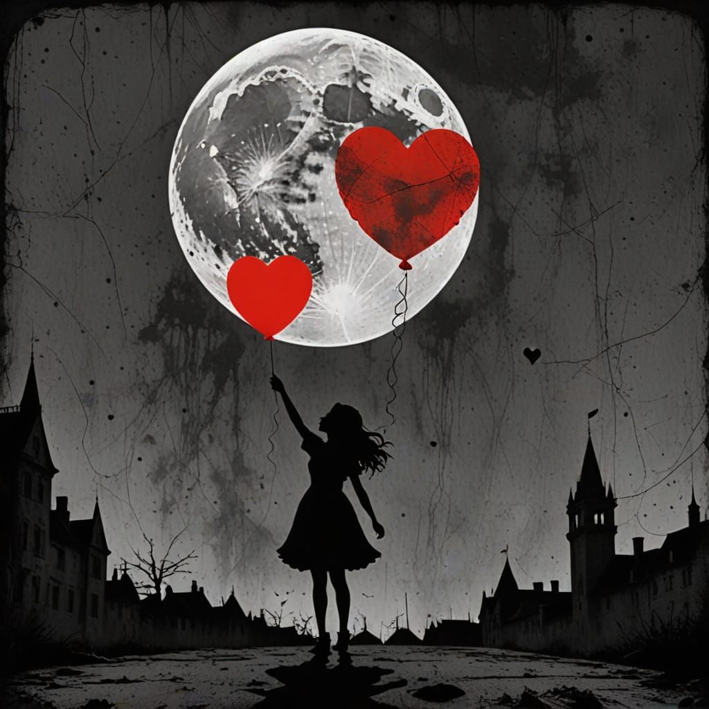 Ethereal Lunar Siren with Textured Grunge