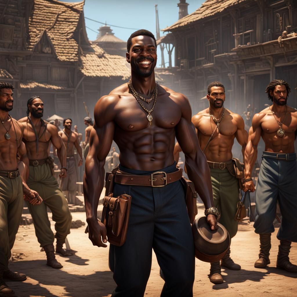 Handsome 1940s Men: Dark Fantasy Concept Art