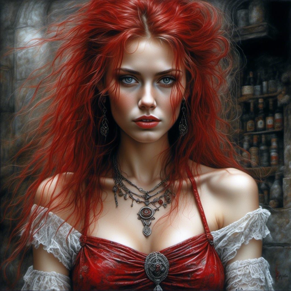 Hyperrealistic Portrait of a Red-Haired Woman in Dublin