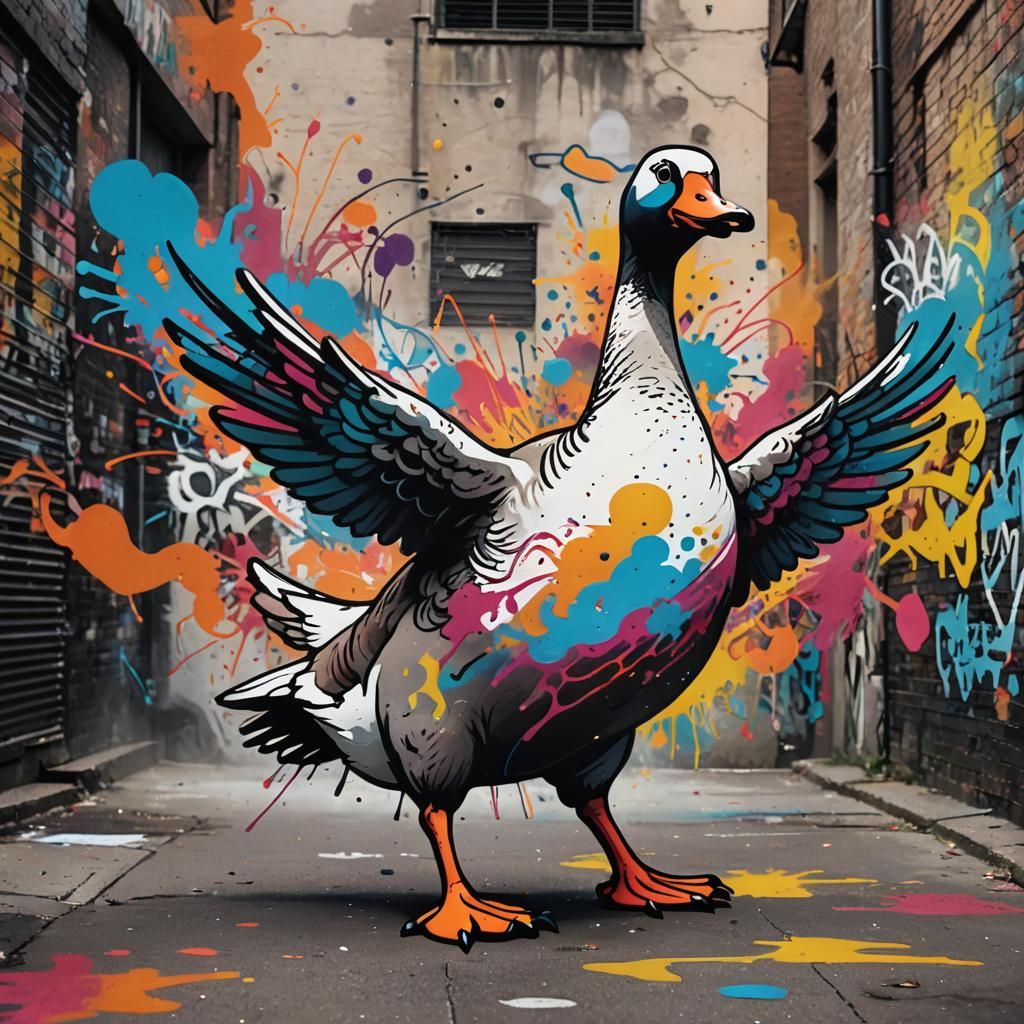 Goose Dancing: Vibrant Graffiti Street Art