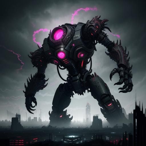 Apocalyptic Biomechanical Creature Roams Wasteland