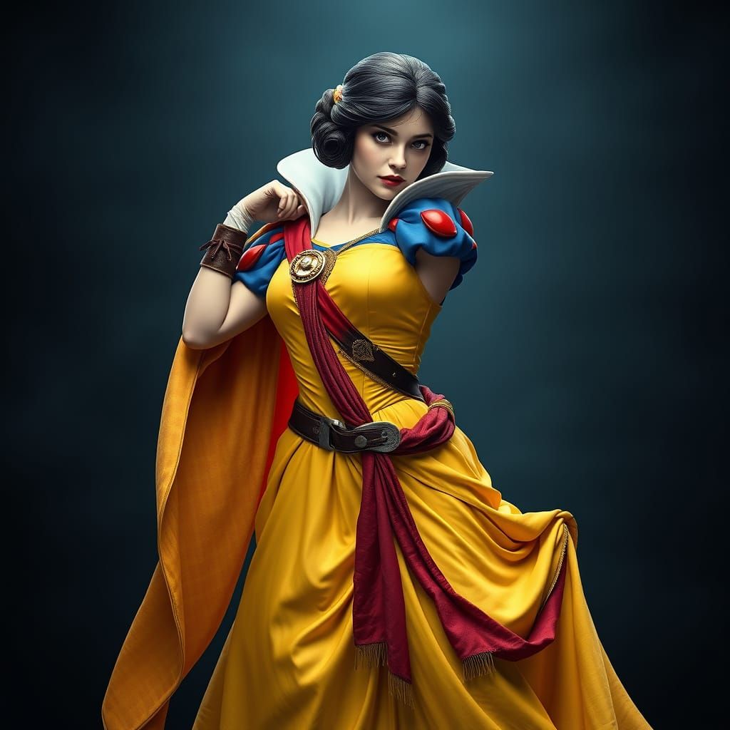 Majestic Mashup of Snow White and Princess Leia in Bold, Col...