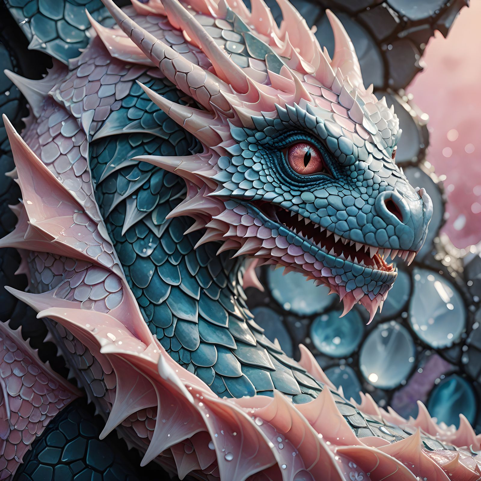 Hyper-Realistic Dragon Hatches, Dew-Kissed