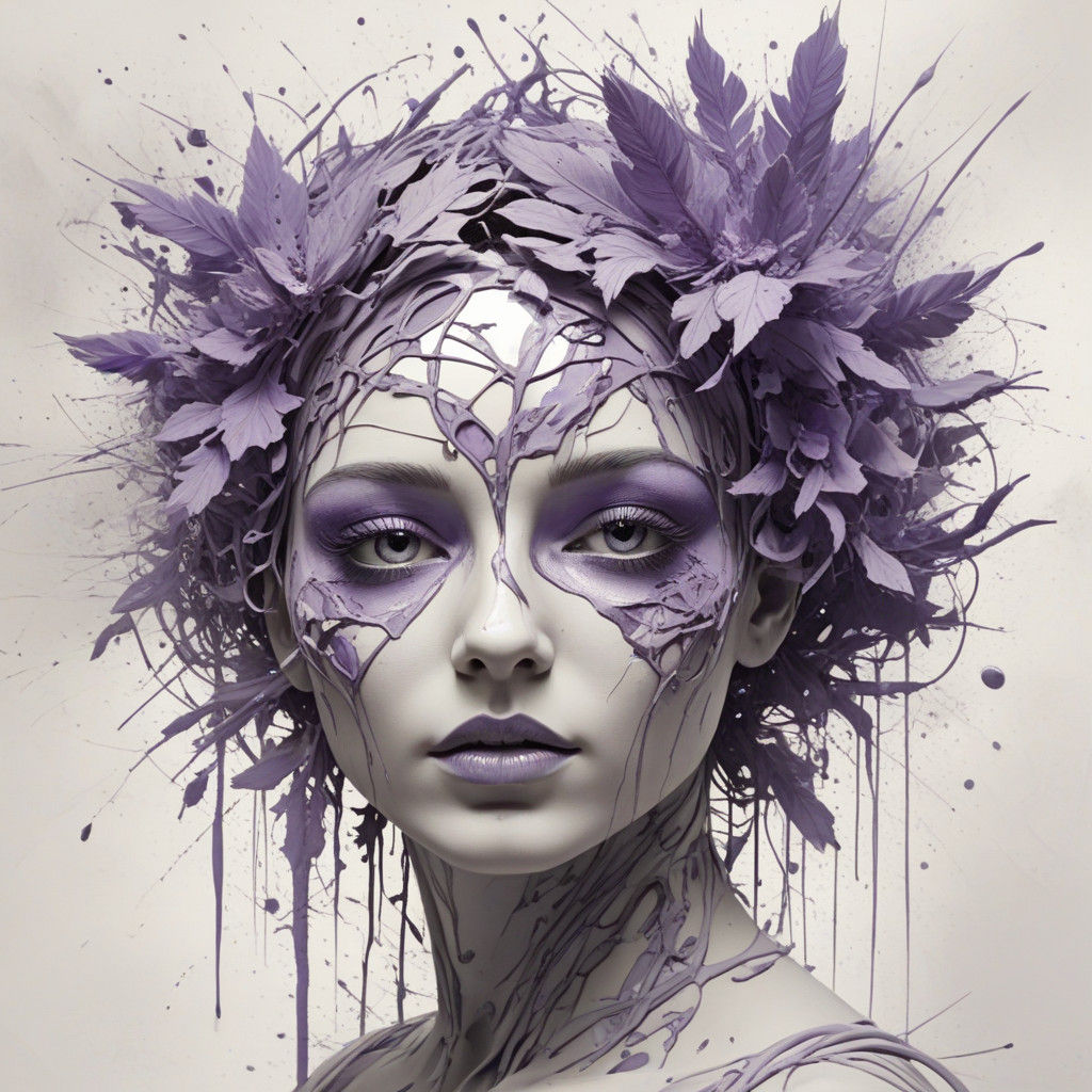 Cyberpunk-Inspired Brain Scan with Lavender Fox and Shattere...