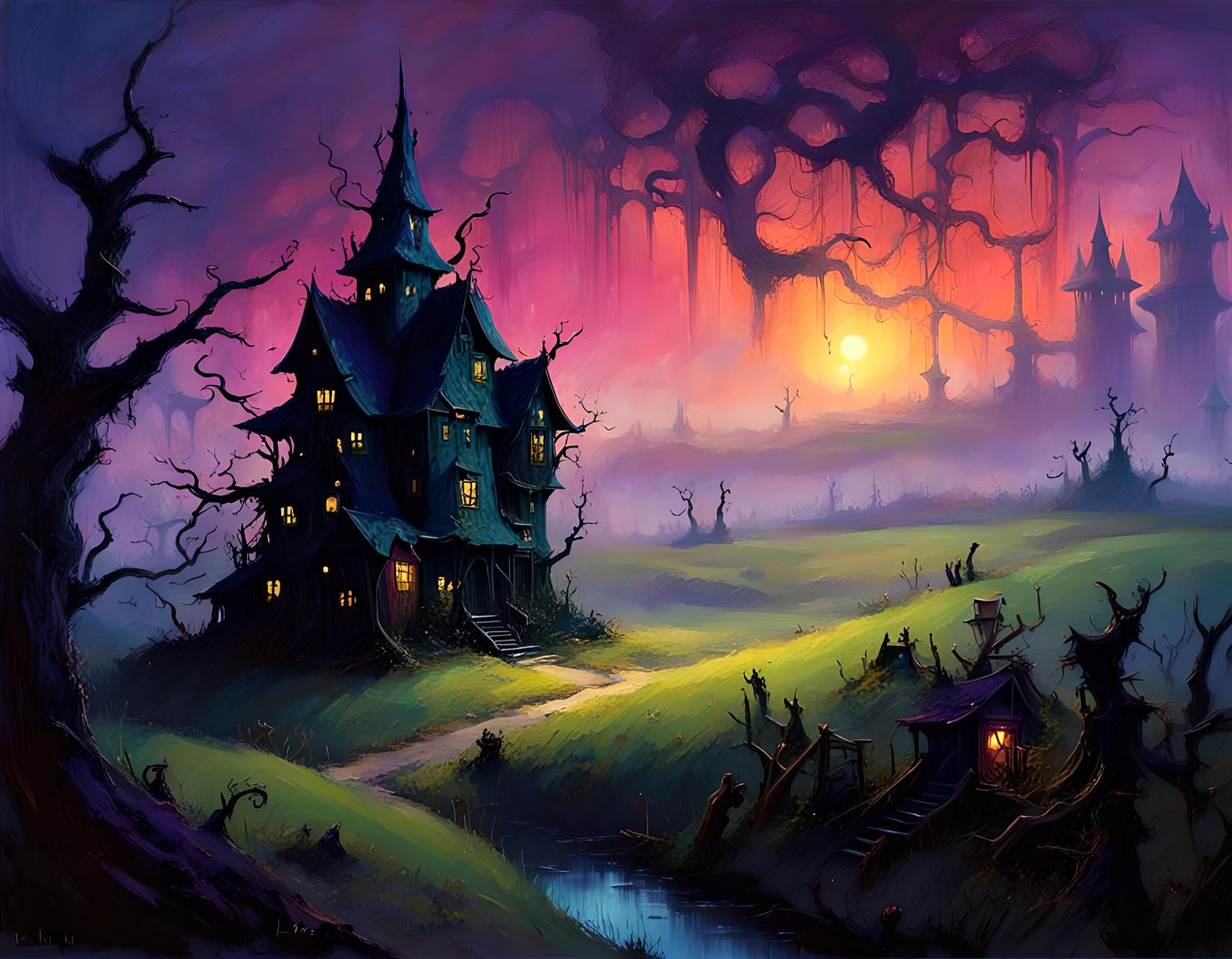 Dark fairy countryside by paul lehr