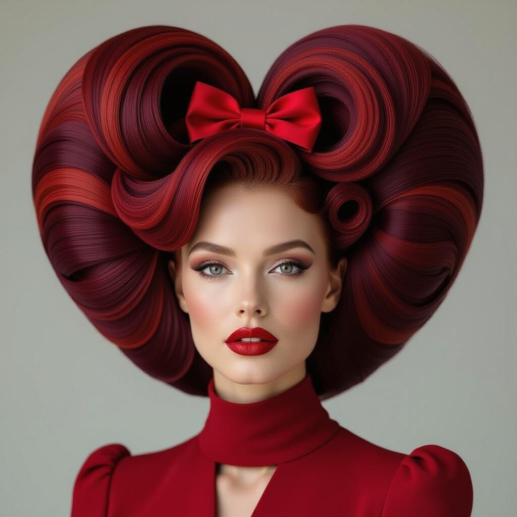 Heart Hairstyle in Vibrant Digital Art Style
