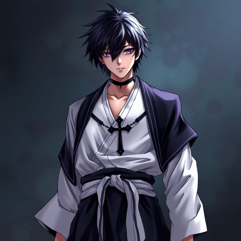 Quincy-Shinigami Hybrid in Manga Style