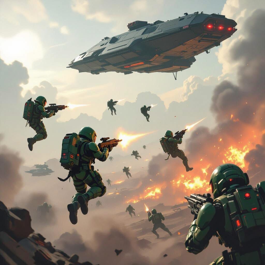 Helldivers Drop into Fiery Alien Battle