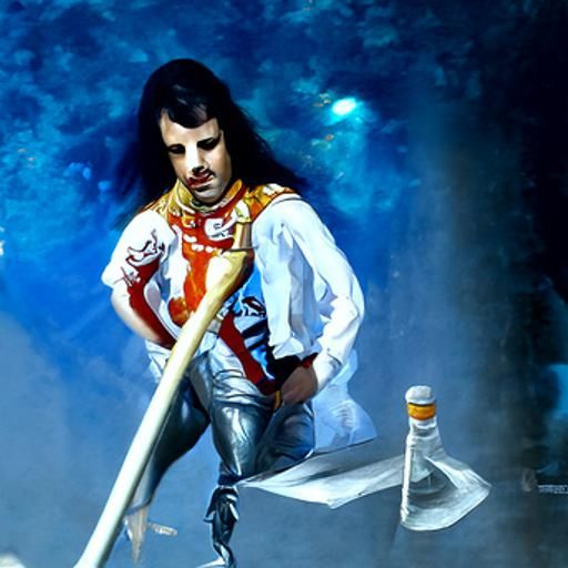 Freddie Mercury Portrait in Oil Paint