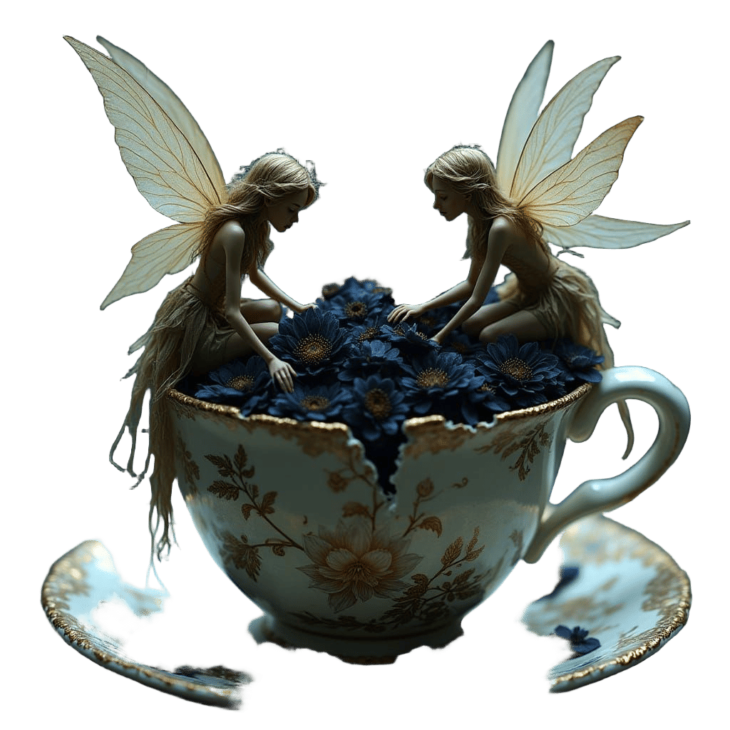 Shattered Porcelain Elegy in Dark Romance Style