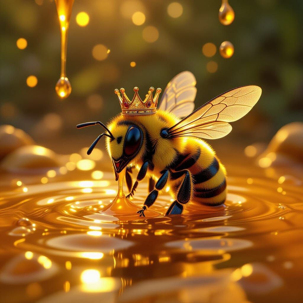Magical Bee Bathes in Honey - 3D Game Cinematic