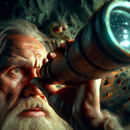 Caveman Gazing at Future Through Telescope