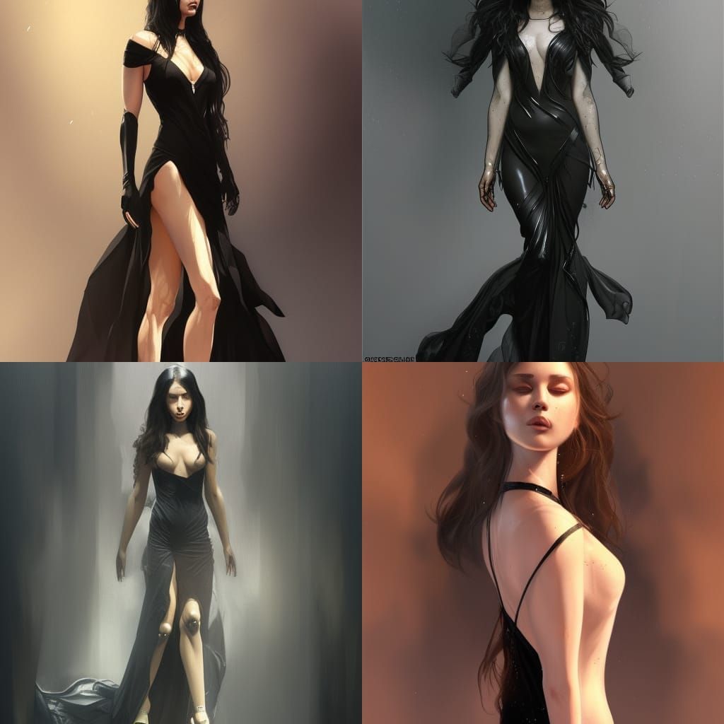 Black Double-Sided Dress on Mannequin, Concept Art