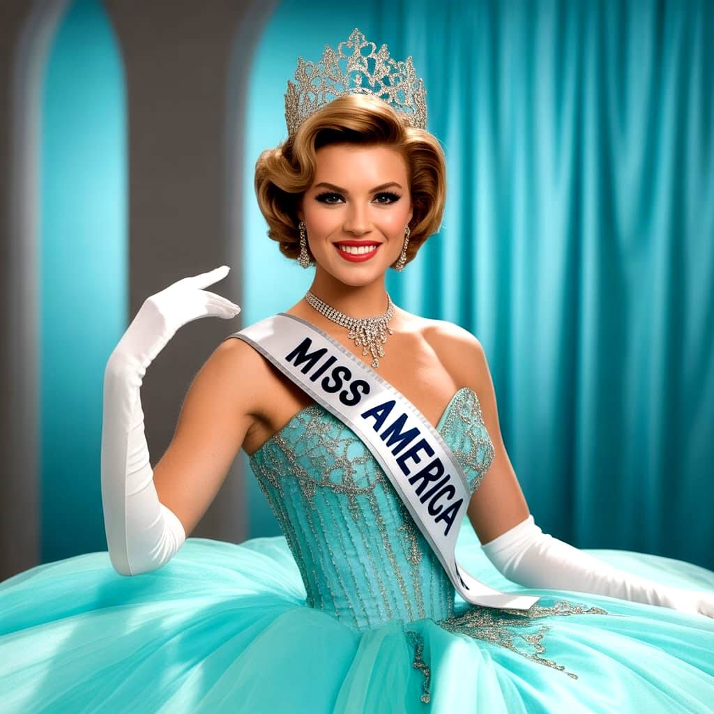 Vintage Miss America, evening gown competition, "Miss Americ...