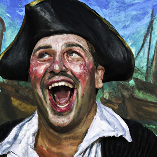 Happy Sailor Singing a Sea Shanty in Oil Paint
