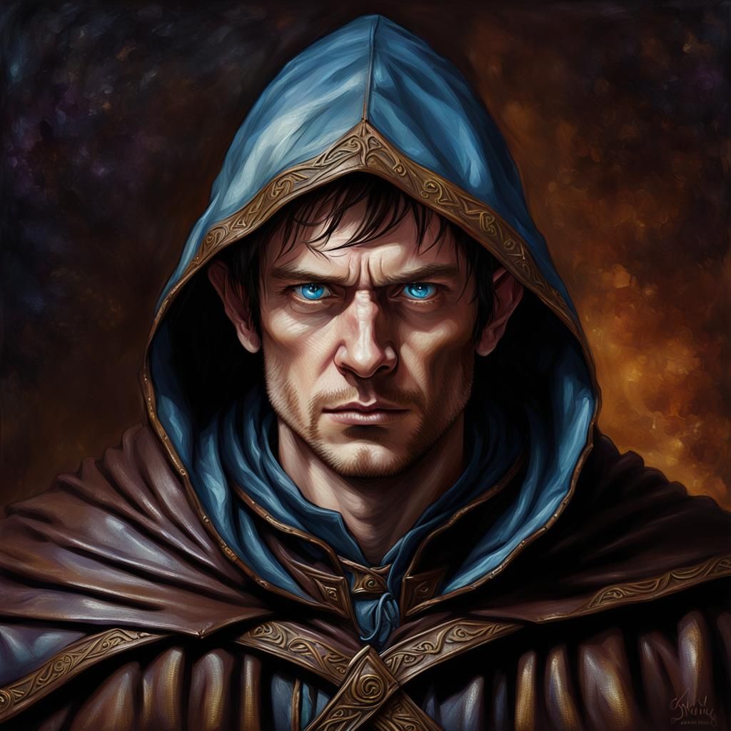 Epic Portrait of Jaded Halfling in High-Fantasy Style