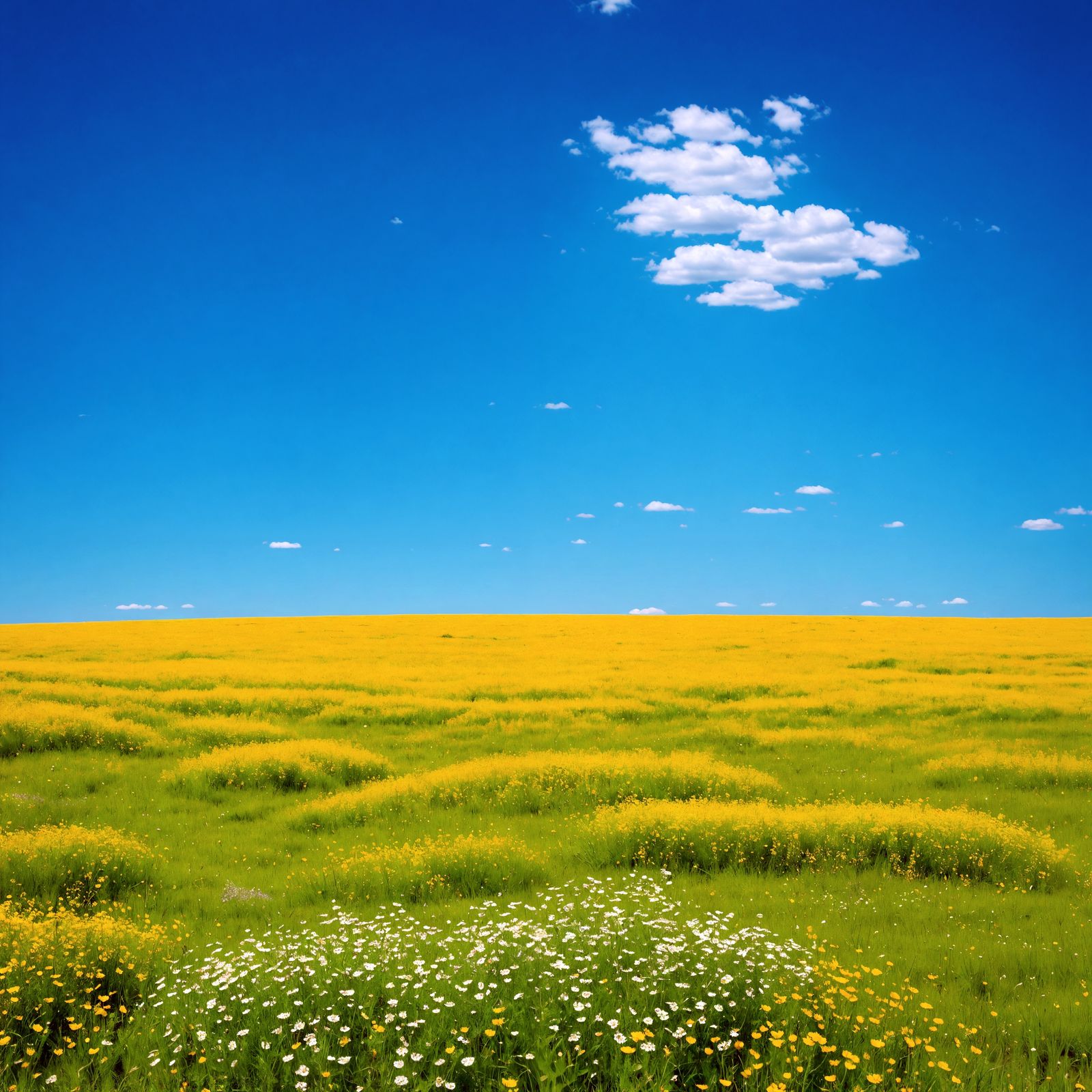 Hyperrealistic Flowering Meadow Prairie in HDR