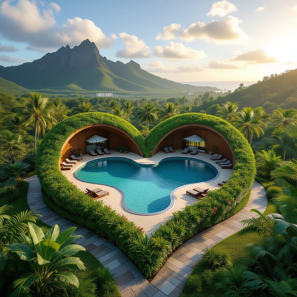Heart-Shaped Island Paradise