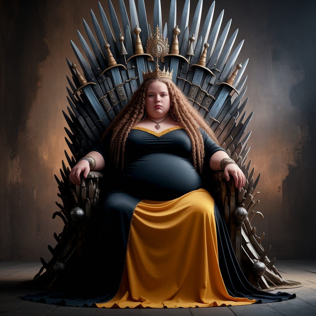 Oversized Monarch in Unconventional Throne