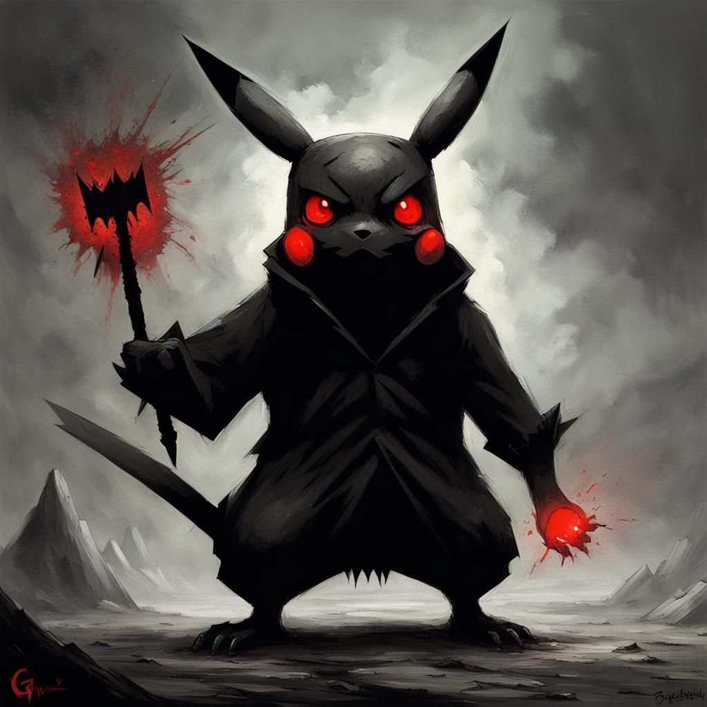 Evil Pikachu in Gustave Doré Style