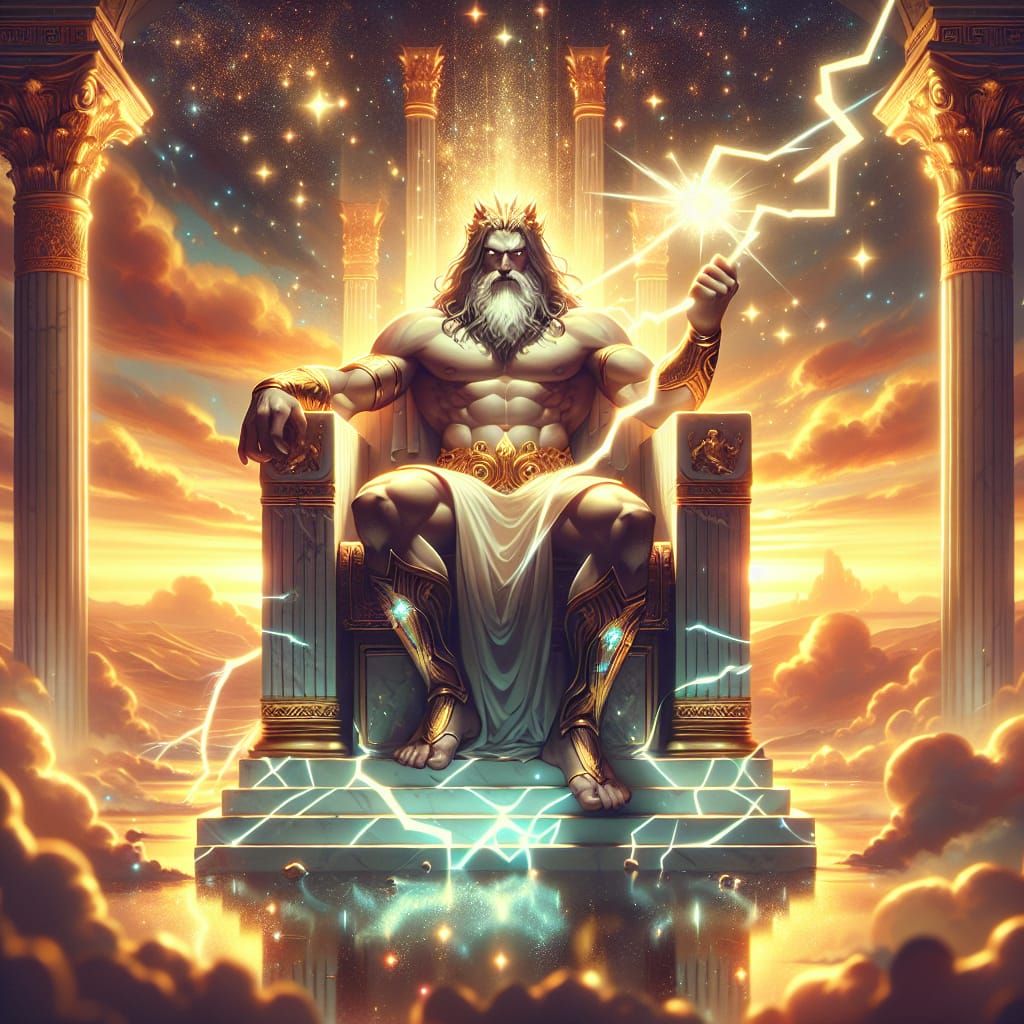 Epic Zeus Illustration at Dawn