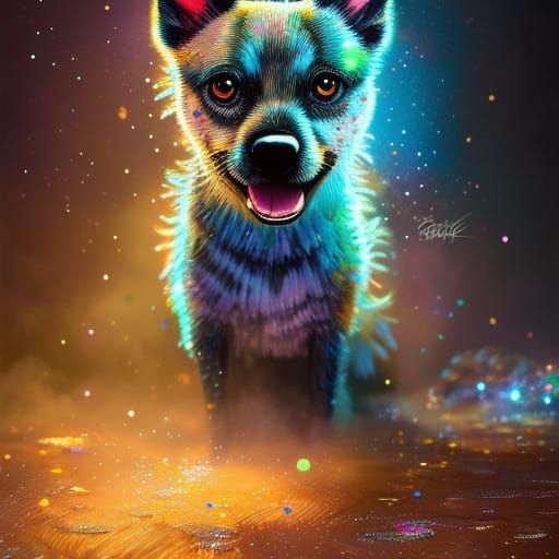 Adorable Chibi Heeler Dog in Digital Illustration