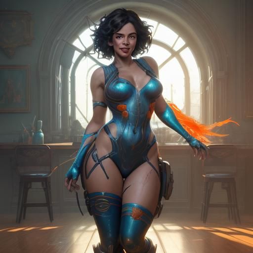 Radiant Woman in Sunlit Room, Hyperdetailed Art